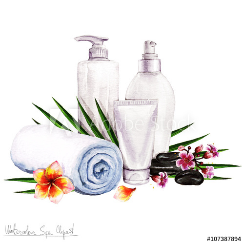 500x500 Watercolor Spa Clipart - Spa Watercolor
