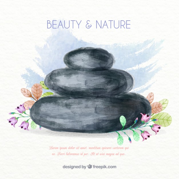 626x626 Watercolor Spa Stones Background Stock Images - Spa Watercolor