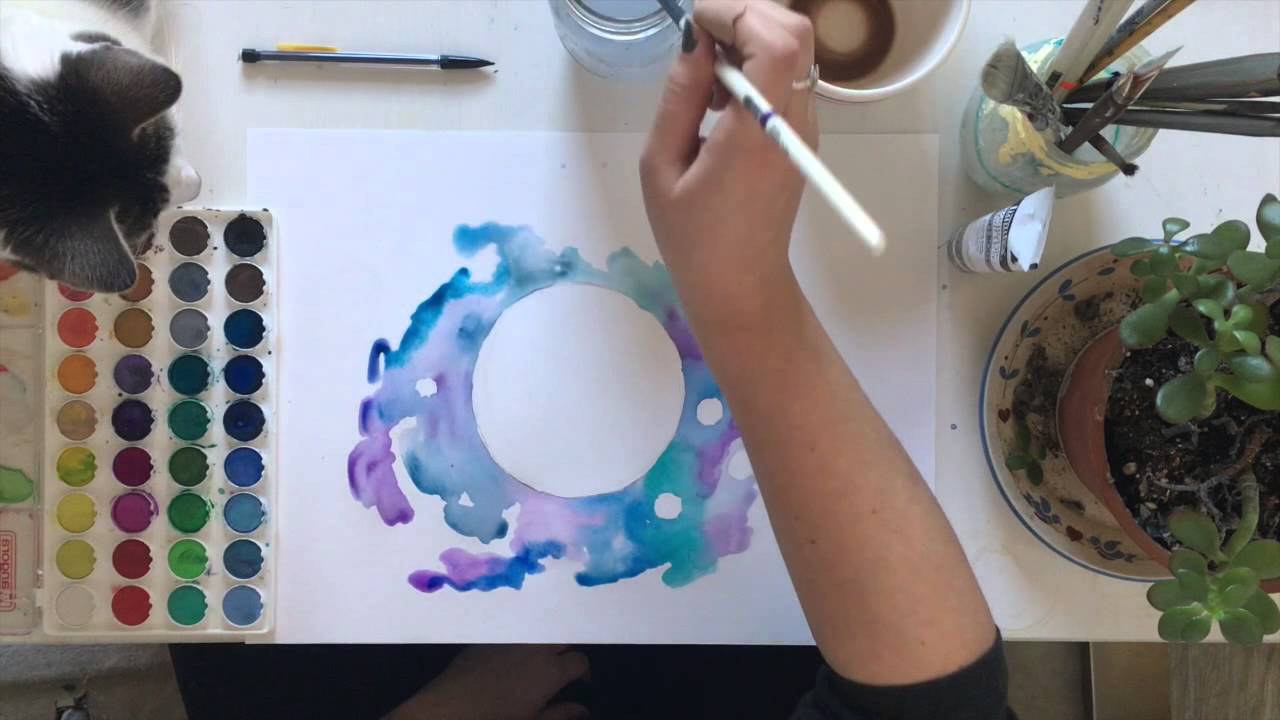 1280x720 How To Paint Watercolor Space - Space Watercolor
