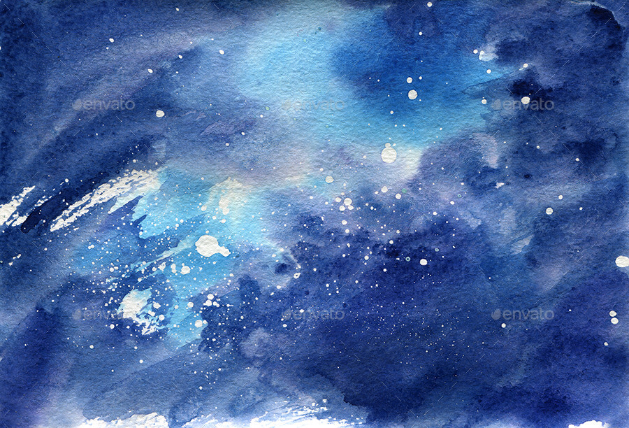 900x612 Space Watercolor Background By Dlinnychulok Graphicriver - Space Watercolor