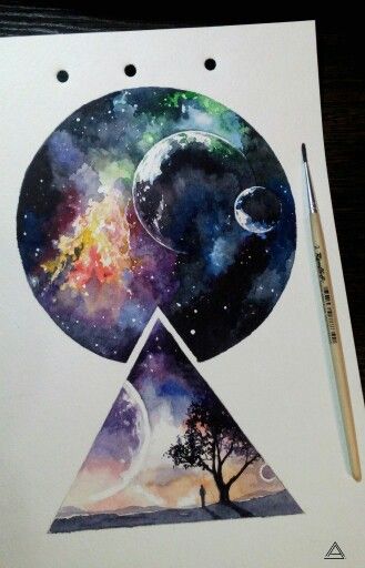 329x512 Space Watercolor Tatoo Picture Unicorn 18 - Space Watercolor