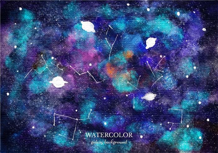 700x490 Vector Watercolor Galaxy Background - Space Watercolor