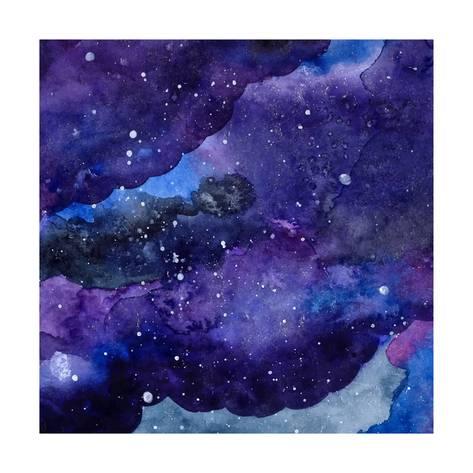 473x473 Watercolor Space Texture With Glowing Stars. Night Starry Sky With - Space Watercolor