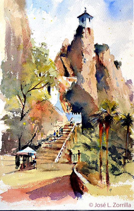 538x850 Guadalest - Spain Watercolor