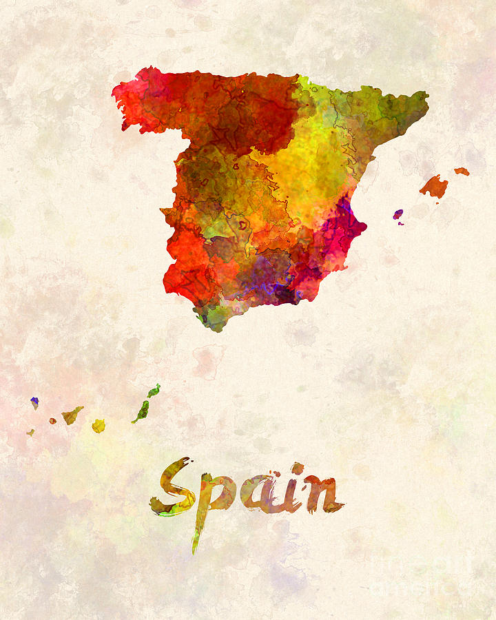 720x900 Spain In Watercolor Painting By Pablo Romero - Spain Watercolor