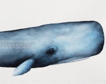340x270 Sperm Whale 48 In. Art Wood Sculpture Collectible Whale Art Etsy - Sperm Whale Watercolor