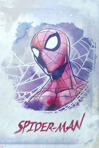 325x488 Spider Man Watercolor Poster - Spiderman Watercolor
