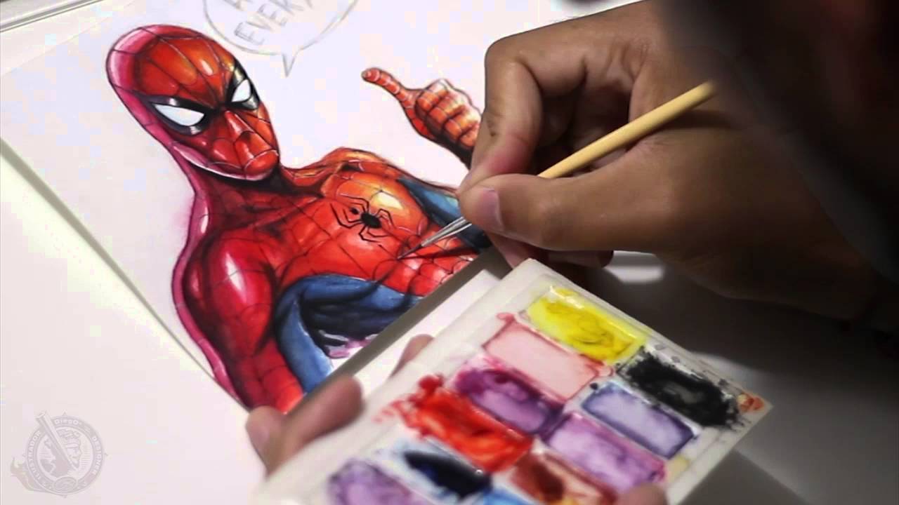 1280x720 Spiderman - Spiderman Watercolor