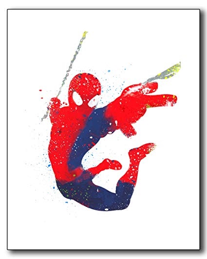 425x531 Spiderman Watercolor Photo Print - Spiderman Watercolor