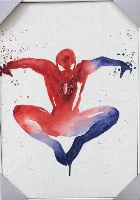 463x659 Spiderman Superhero In Watercolor - Spiderman Watercolor