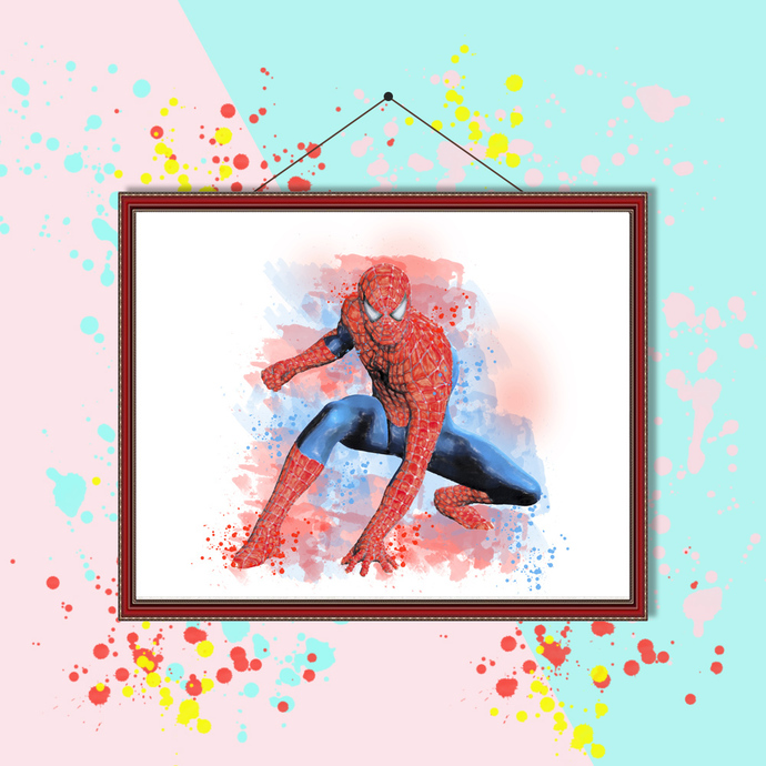690x690 Spiderman Watercolor, Spiderman Print, By Magianrainbow On Zibbet - Spiderman Watercolor