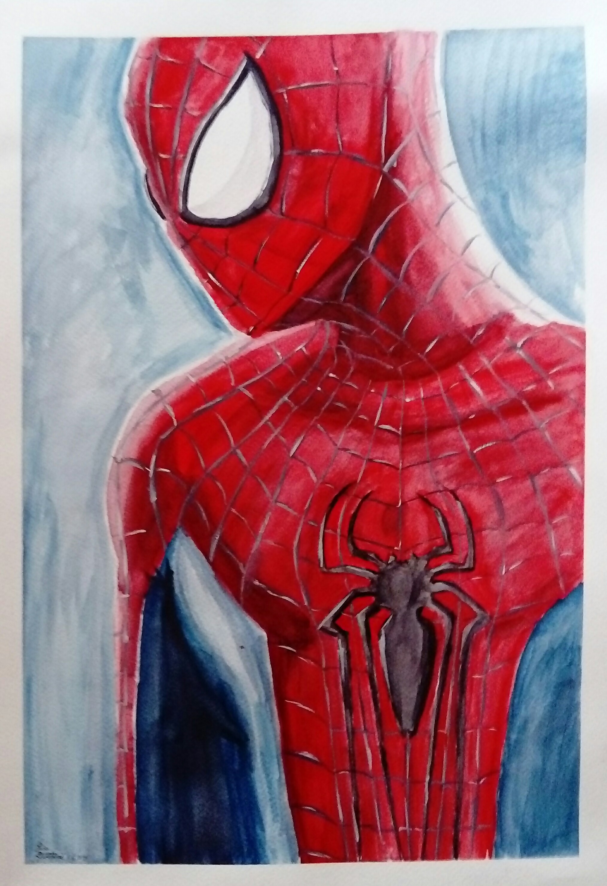 2029x2962 Spiderman Watercolor By Sketchywarior On Newgrounds - Spiderman Watercolor