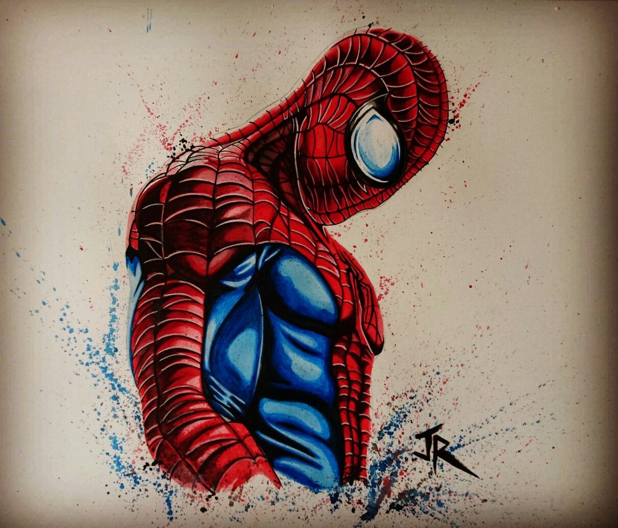 1210x1035 Spiderman Watercolor By Jr Portraits Comics - Spiderman Watercolor