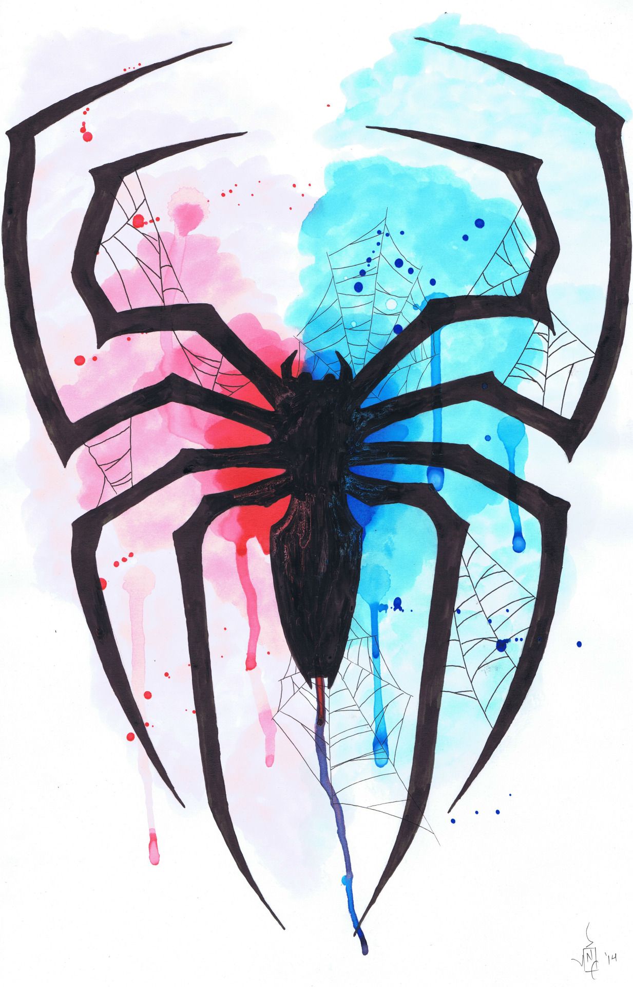 1233x1920 Spiderman Watercolors Dukzy - Spiderman Watercolor