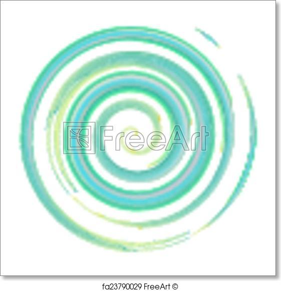 561x581 Free Art Print Of Blue Watercolor Spiral, Elements For Design - Spiral Watercolor