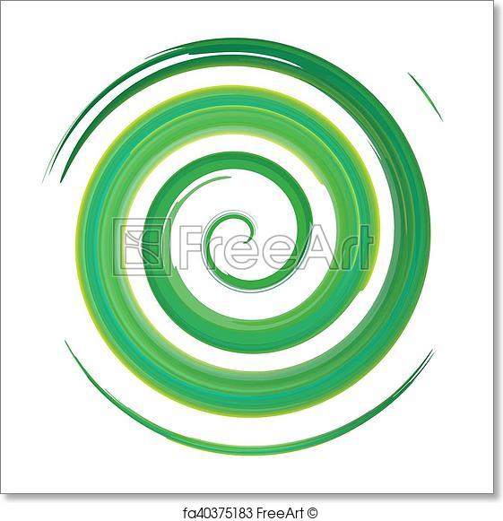 561x581 Free Art Print Of Green Watercolor Spiral, Elements For Design - Spiral Watercolor