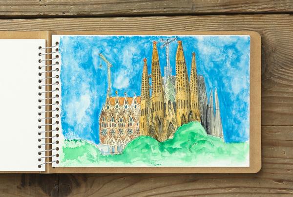 600x403 Spiral Ring Notebook (B6) Watercolor Paper Stickerrific - Spiral Watercolor