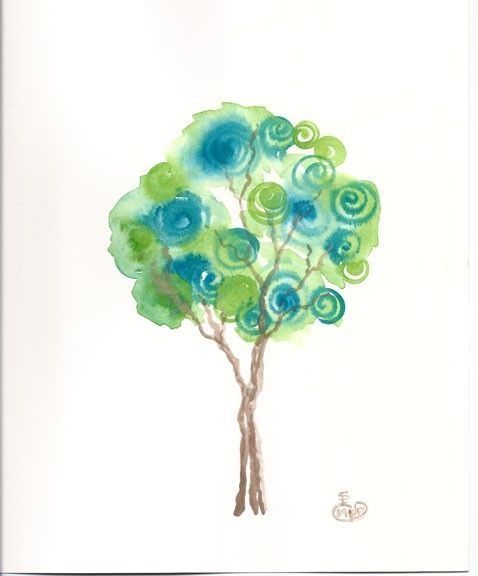478x576 Spiral Watercolor - Spiral Watercolor