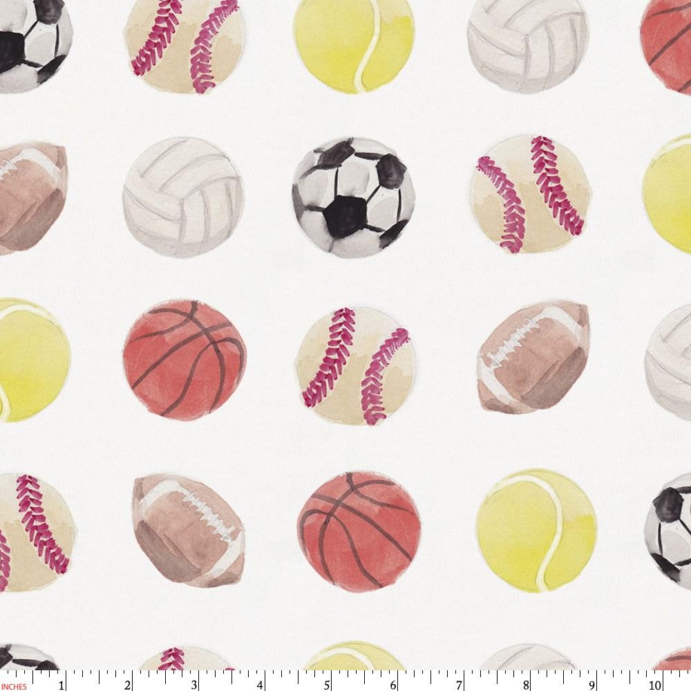 1000x1000 Watercolor Sports Fabric By The Yard Orange Fabric Carousel - Sports Watercolor