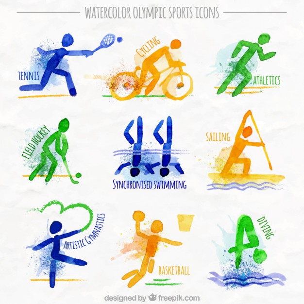 626x626 Watercolor Olympic Sports Vector Free Download - Sports Watercolor