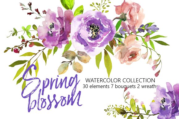580x386 Spring Blossom Watercolor Flowers - Spring Flowers Watercolor