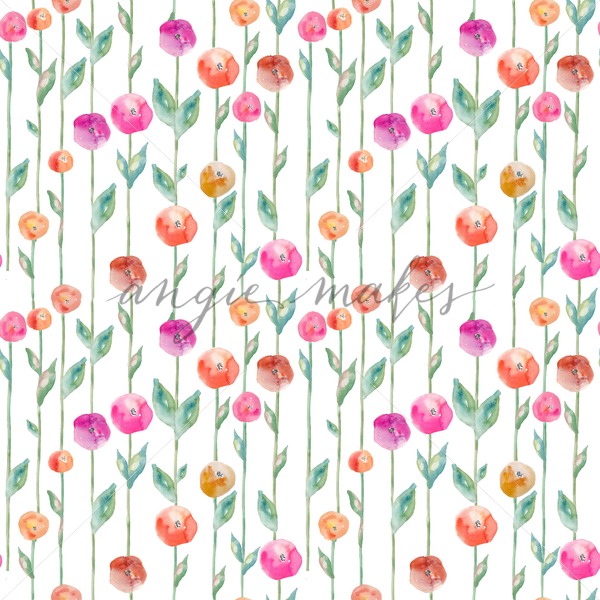 600x600 Watercolor Spring Flower Background. Watercolor Flower Field - Spring Flowers Watercolor