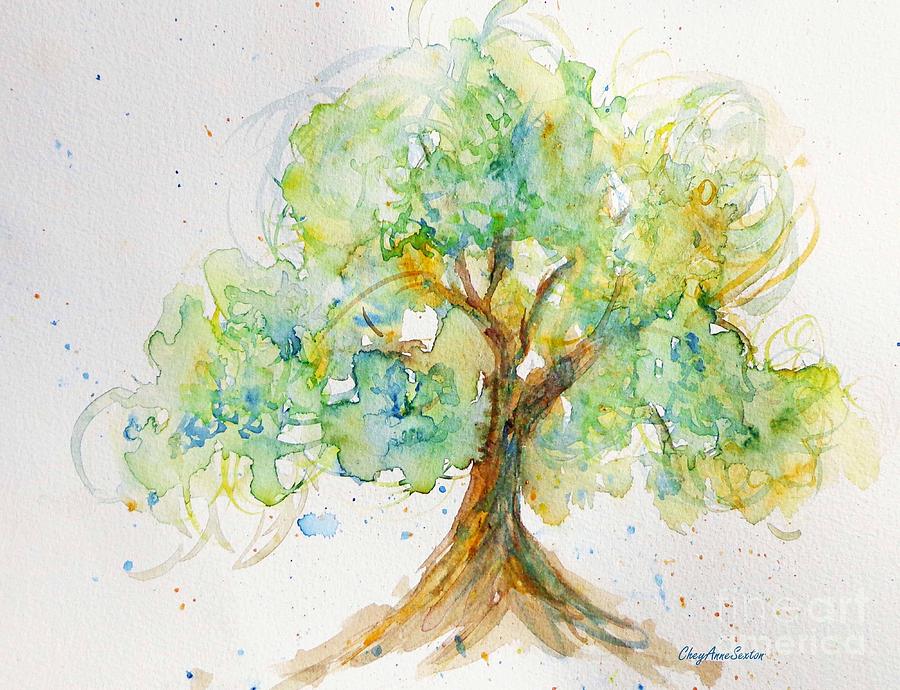 900x690 Spring Tree Watercolor Painting By Cheyanne Sexton - Spring Watercolor