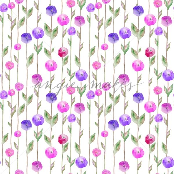 600x600 Watercolor Spring Flower Background. Watercolor Flower Field - Spring Watercolor