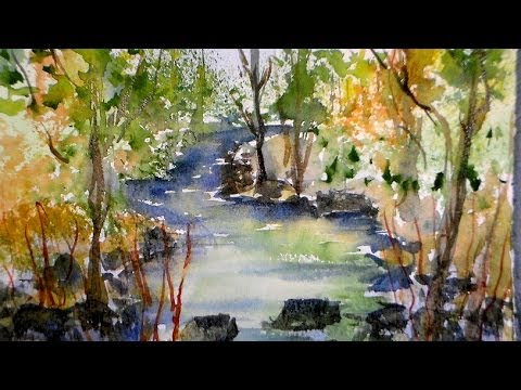 480x360 Spring Stream Watercolor Tutorial - Spring Watercolor