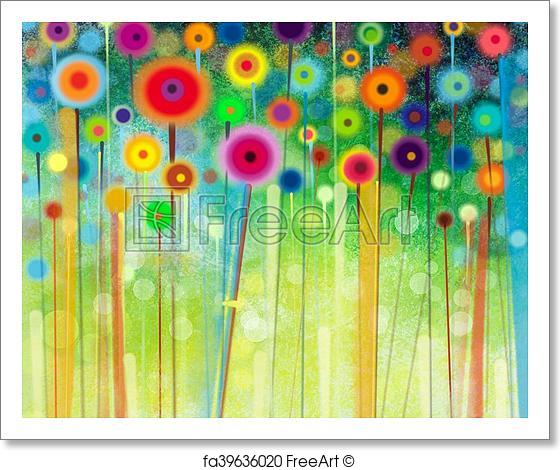 560x470 Free Art Print Of Abstract Flower Watercolor Painting. Abstract - Spring Watercolor Paintings