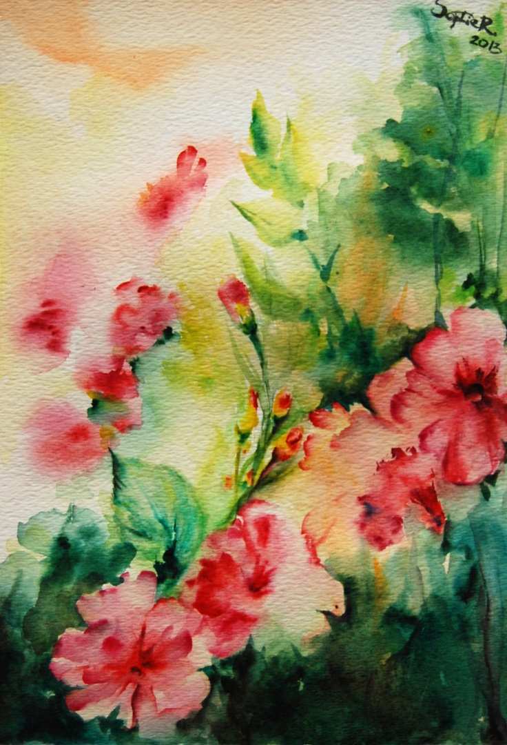736x1080 Painting Flowers Beautiful Original Watercolor Painting Abstract - Spring Watercolor Paintings