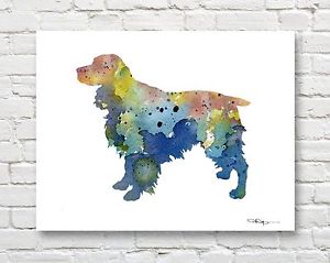 300x239 Springer Spaniel Contemporary Watercolor Abstract Art Print By - Springer Spaniel Watercolor