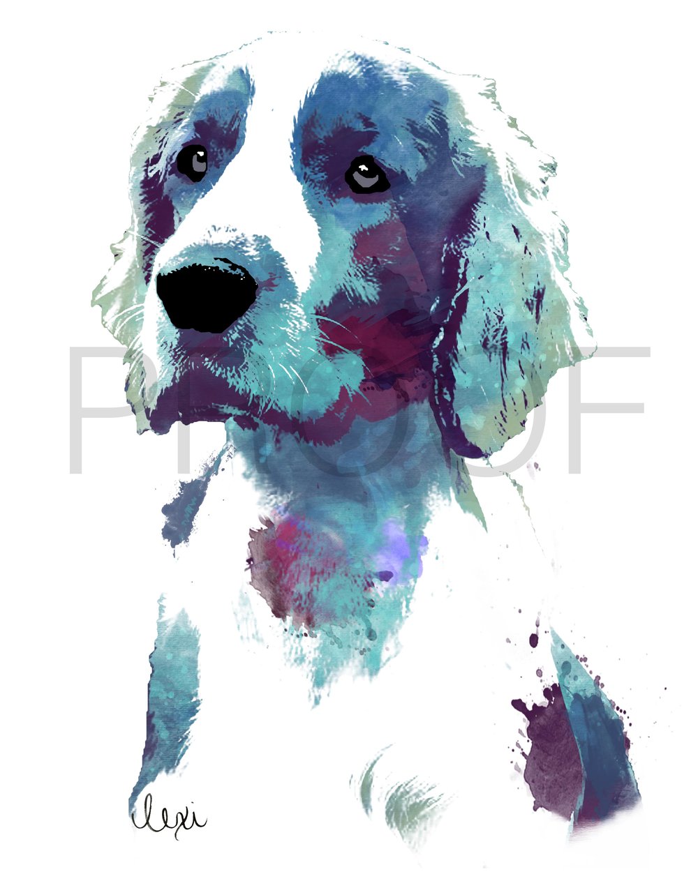 1000x1273 Welsh Springer Spaniel Watercolor Dog Portrait Minnie Free In - Springer Spaniel Watercolor