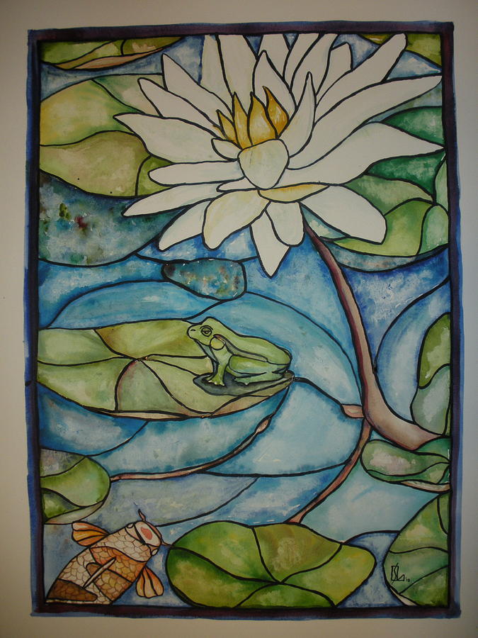 675x900 Stained Glass Frog Painting By Lee Stockwell - Stained Glass Watercolor