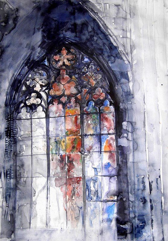 557x800 Stained Glass Watercolor - Stained Glass Watercolor