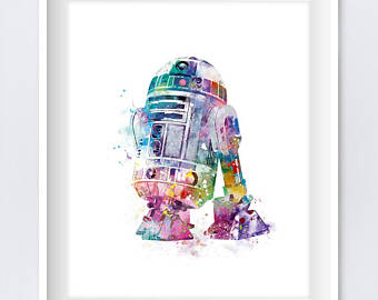 340x270 R2d2 Watercolor Etsy - Star Wars Watercolor