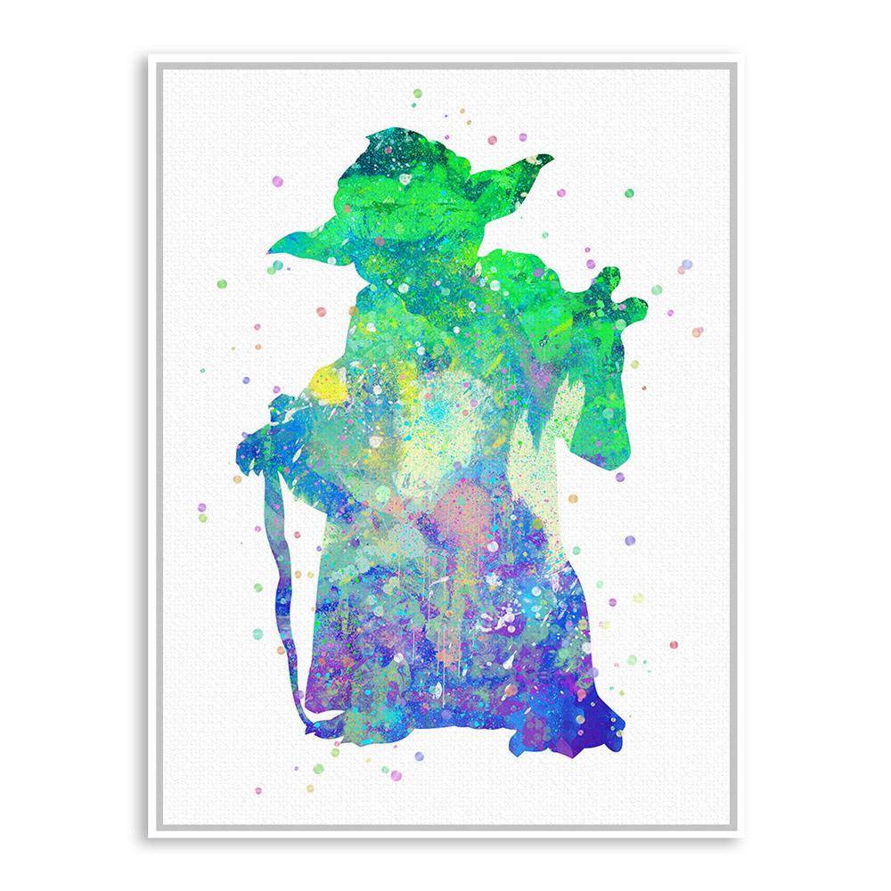 1000x1000 Buy Watercolor Star Wars Yoda Pop Movie Art Print - Star Wars Watercolor