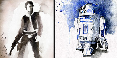 450x224 Star Wars Watercolor Paintings - Star Wars Watercolor