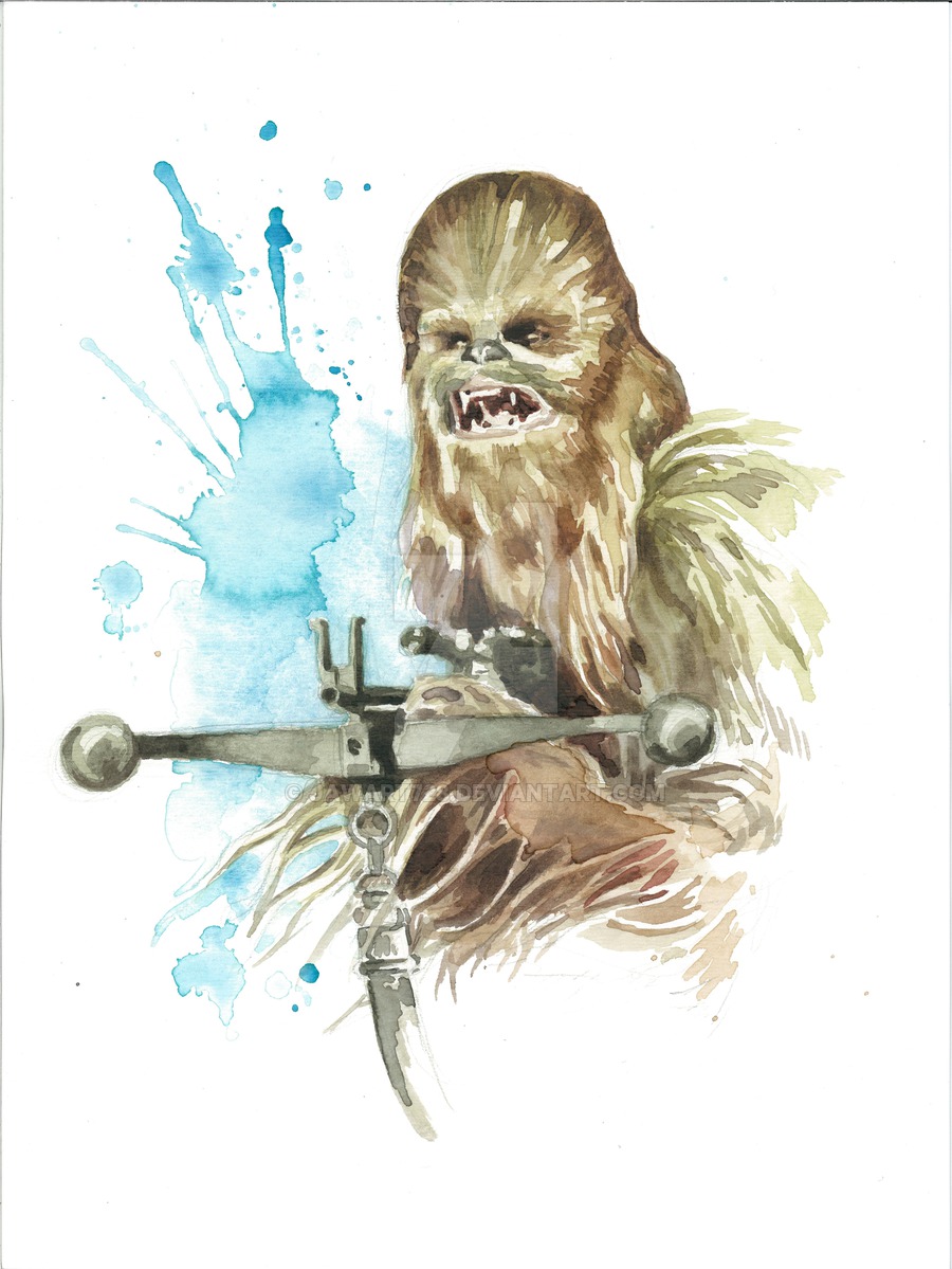 900x1199 Star Wars Watercolor Print Chewbacca By Jawart728 - Star Wars Watercolor