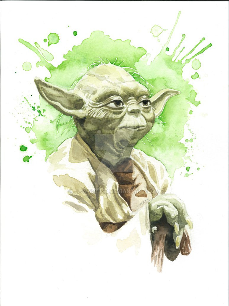774x1031 Star Wars Watercolor Print Yoda By Jawart728 D4onek4 Exceptional - Star Wars Watercolor