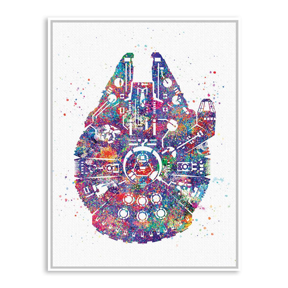 1000x1000 Watercolor Star Wars Ship Pop Movie Art Prints Poster Abstract - Star Wars Watercolor