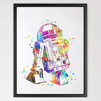 355x355 Dignovel Studios 8x10 Star Wars R2d2 Inspired Kids - Star Wars Watercolor