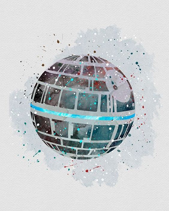 564x705 Death Star Star Wars Watercolor Art - Star Wars Watercolor Art