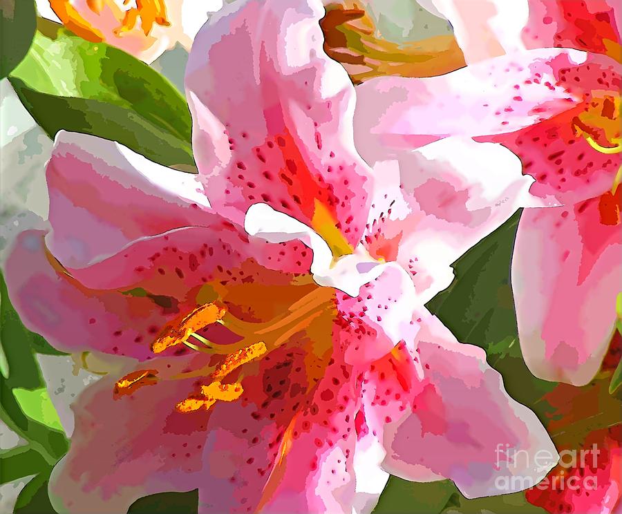 900x744 Stargazer Lilies In Watercolor Digital Art By Barbara Griffin - Stargazer Lily Watercolor