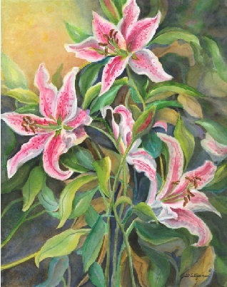 Stargazer Lily Watercolor at PaintingValley.com | Explore collection of ...