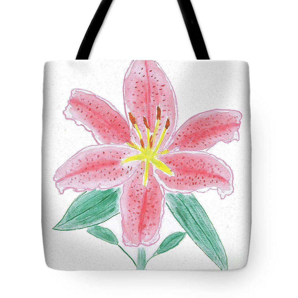 1000x1000 Stargazer Lily Watercolor Painting Tote Bag For Sale By Conni - Stargazer Lily Watercolor