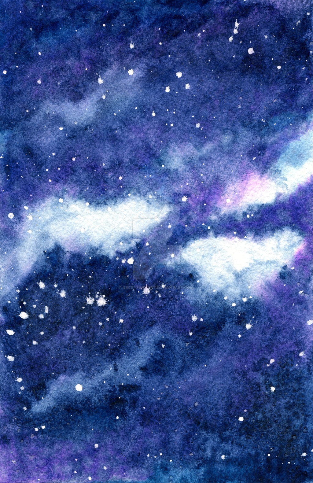1024x1580 Starry Sky 2 By Beckypennart - Starry Night Watercolor