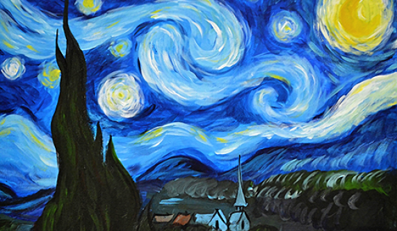 571x333 Byob Painting Starry Night - Starry Night Watercolor