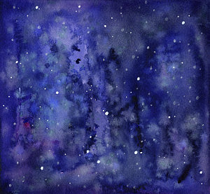 300x277 Night Sky Paintings Fine Art America - Starry Sky Watercolor