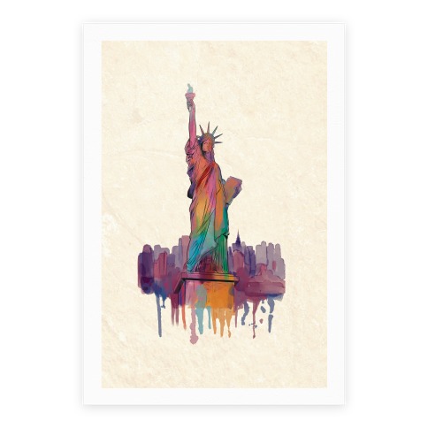 484x484 Statue Of Liberty Watercolor Poster Lookhuman - Statue Of Liberty Watercolor